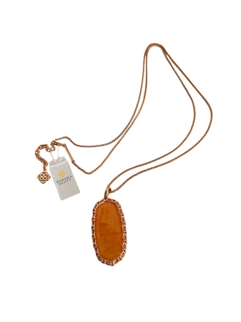 NWT Kendra Scott Macramé Reid Statement Necklace in Blush Wood 14k Rose Gold - Picture 12 of 15